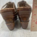 Bed Stu  Gina Distressed Leather Wedge Sandals Brown Pecan Size 7 Studded Weaved Photo 9