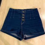 Forever 21 High Waisted Denim Shorts With Gold Buttons Photo 0