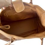 Womens Vegan Leather Tote Tan Photo 4