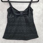 Catalina  Black Crochet Lace Swimwear Tankini Top S Small 4-6 Photo 3