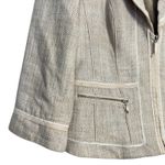 White House | Black Market WHBM Tweed Moto Jacket Blazer Womens 6 Beige Zipper Preppy Career Office Neutral Photo 3