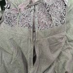 City Studio Lilac Glitter Gown Size 1/2 Lace Back Prom Dress w/ Pockets 59" Long Purple Photo 5