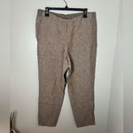 J.Jill  Love Linen Pull-On Slim Leg Pants Elastic Waist Pocket Brown Size M Photo 1