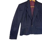 JG Hook Navy 100% Wool Blend Single Button Blazer Chic Classic Business Casual 4 Blue Photo 4