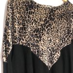 Amaryllis Leopard Print Velvet Bodice Sweater Size 1X Black Photo 3