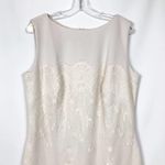 Tadashi Shoji Cream Lace Overlay Sheath Dress Photo 1