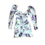 For Love & Lemons Revolve Wildflower Foil Lace Mini Dress in Lavender Sz small Photo 6