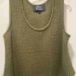 Nina Parker Knit Olive Green Scoop Neck Crop Tank Top Sweater - 1X (14) Photo 3