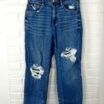 American Eagle High Rise Mom Straight Distressed Jeans Size 6 Photo 0