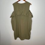 Torrid plus size OLIVE GREEN RUFFLED KNIT SWEATSHIRT DRESS cold shoulder size 4X Photo 8