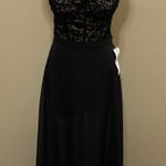 Crystal Doll Black Strapless Illusion Romper Dress Photo 1