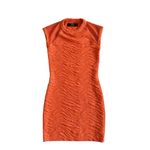 CUT BY YIGAL AZROEL Orange Patterned Stretch Mini Dress Sz XS Photo 8