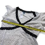 Old Navy Women's Size XS Petite Babydoll Slip On Lace Trim Polka Dot Blouse Photo 5