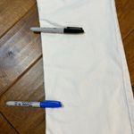 CAbi White Bootcut Jeans Size 6 Short Contrast Stitch Denim Raw Hem Western Boho Photo 4