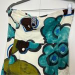 Anthropologie Maeve Strapless Floral Dress Turquoise White Photo 2