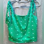 Old Navy  Kelly Green Polka Dot Tie Sleeve Tank Top size medium Photo 1