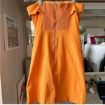 Orange Strapless Scallop Edge Dress Photo 2