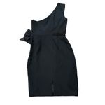 Marchesa Notte black silk asymmetrical dress with bow detail Size 2 Photo 6