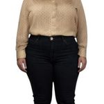 High Profile Vintage Button Down Blouse Beige Size 20W 80โs Neutral Career Glam Tan Photo 0