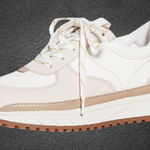 Madewell Leather Suede Lace Up Sneakers Cream Tan Women's 6.5 Men's 5 Photo 0