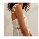 Urban Outfitters Jumpsuit White Wide Leg Gauze Cotton Crochet Cottagecore L NWT Photo 3