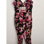 Anthropologie By Floral Sweetheart Jumpsuit Bold V Neck Skinny Leg Party Size XS Photo 7