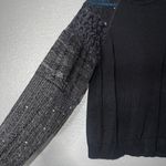 Belldini Black Sweater Women’s Size M – Lace & Sequin Sheer Sleeve Knit Top Size M Photo 1