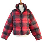 Old Navy  Women's Coat Sz S Buffalo Plaid Red Black‎ Puffer Jacket Photo 0
