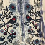 APNY Blue White Tie Dye Embroidered Pullover Top Birds Flowers NWT New XL Photo 5
