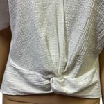 ZARA White Gauze Twisted Front Dolman Short Sleeve Lightweight Top Womens Small Photo 5