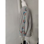 Karlie Embroidered Sleeve V-Neck Peasant Blouse Balloon Sleeve Top M Boho Retro Photo 3