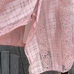 Tassels N Lace Elegant Asymmetrical Pink Dress Lace Gingham Embroidered Trim and Top Size Sm Photo 5