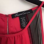 Kenneth Cole  Pink Sleeveless Ruffle Top Mesh Detail Draped Back Size XS Photo 3