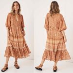 Spell & the Gypsy Utopia Short Sleeve Midi Dress, Color Cinnamon, Size M, NWT Orange Size M Photo 7