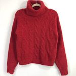 BP New Cable Stitch Turtleneck Sweater Cozy Knit Pullover Red Tango Photo 4