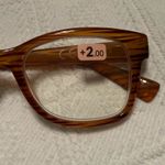 CE Reading glasses - New! - 2.0 -  brand - brown tan acrylic frames. Perfect - unworn. Smoke free home. Photo 2