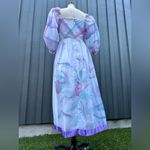 American Vintage Vintage 1970s 1980s Watercolor Puff Sleeve Dress Photo 3