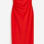 H&M NWT  Bandeau Strapless Midi Dress Size XS Fitted Bodycon Photo 0
