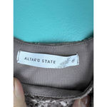 Altar'd State Altar’d State Taupe Lace Long Sleeve Corset Hem Top — Square Neck — XS Photo 1