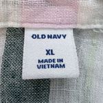 Old Navy Linen Blend Rolled Short Sleeve Tie-Hem Waist Striped Button Up Top Women’s XL Photo 5