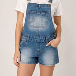 Chiqle Women’s Denim Overall Shorts Blue Size Small Photo 0