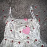 Dolls Kill White Mini Dress with Red Floral Accents Photo 5