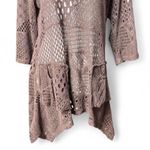 Firmianalily Brown Boho Crochet Knit Tunic Top Asymmetric Hem Festival L Size L Photo 3