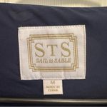 Sail To Sable  Navy Polka Dot Ruffle Sleeve Blouse Size Medium Photo 3