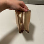 Nordstrom NWT |‎  women’s gold wristlet metallic makeup bag purse zip accessory Photo 5