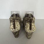 Earthies Sandles Santiago Beige Snake Embossed Leather Studded Edgy Animal 8 B Tan Photo 7