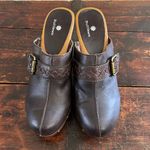 Ruff Hewn  Dark Brown Leather Platform Clogs 3" Size 9 Photo 1