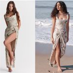 House Of CB  Vesper Gathered‎ Side Slit Skirt NWOT size L Photo 10