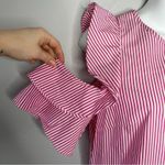 J. McLaughlin Dress Womens Size Small Striped Summer Ruffle Feminine Date Brunch Photo 1