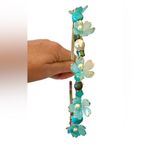 Fairy Headband with Lucite Flowers, Turquoise, Hematite and Glass Pearls Blue Photo 2
